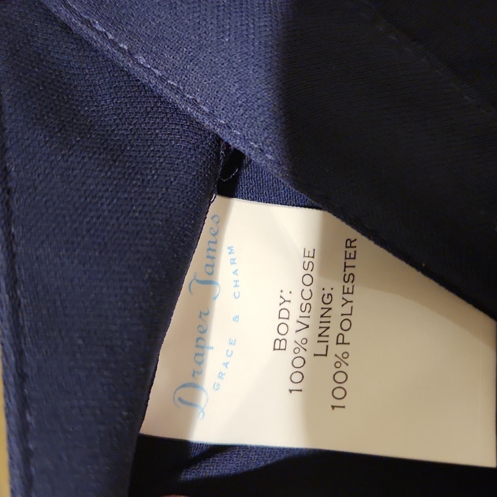 Draper James Navy Wide-Leg Sailor-Style Pants with Gold Buttons - Picture 7 of 14